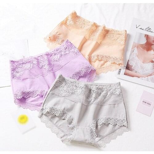 Lace Ruffle Floral Beautiful Female Girl Panties Sexy Design Cotton Briefs Women Underpants Intimate Underwear Seamless Lingerie