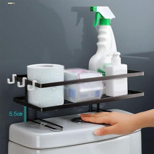 Multi-function Punch-free Bathroom Above The Toilet Rack The Toilet Bathroom Wall Hanging Vanity Toilet Storage Shelf Organizer