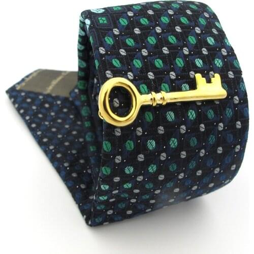 IGame Fashion Tie Clips Quality Brass Material Novel Golden Key Tie Bar For Men Free Shipping