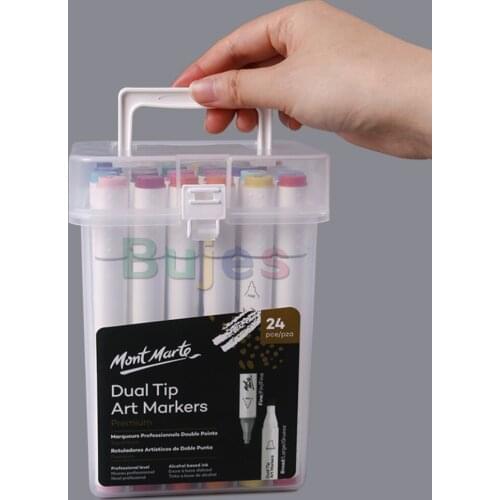 Mont Mart Oil double headed marker set 12/24 color animation student hand drawing alcohol oily skin color beginners art supplies