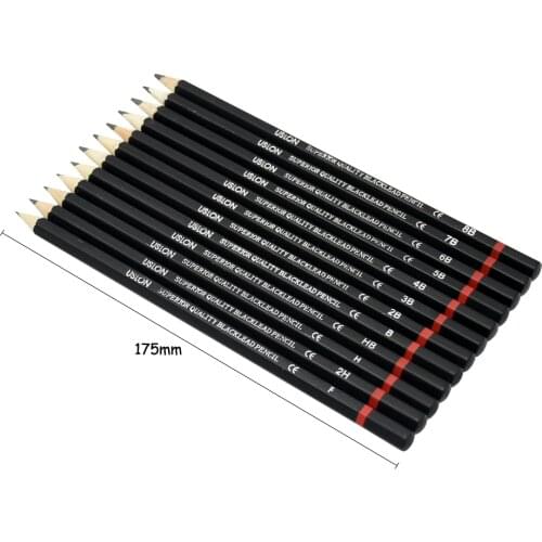 12 pcs/set Professional Sketch Drawing Pencil Set 2H H F B HB 2B 3B 4B 5B 6B 7B 8B Painting Pencils Stationery Supplies