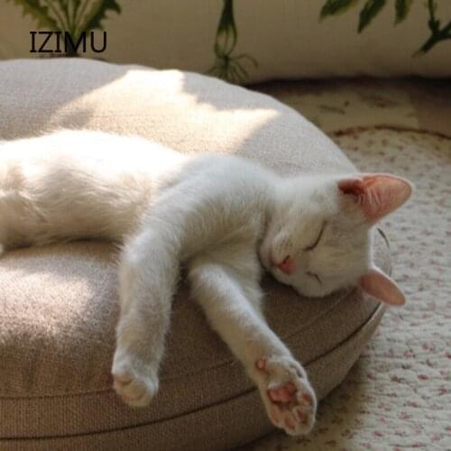 IZIMU Lazy Person Cushion Floor Can Removed Washed Thickened Round Japanese Tatami Futon Office Home Four Seasons Chair Cushion