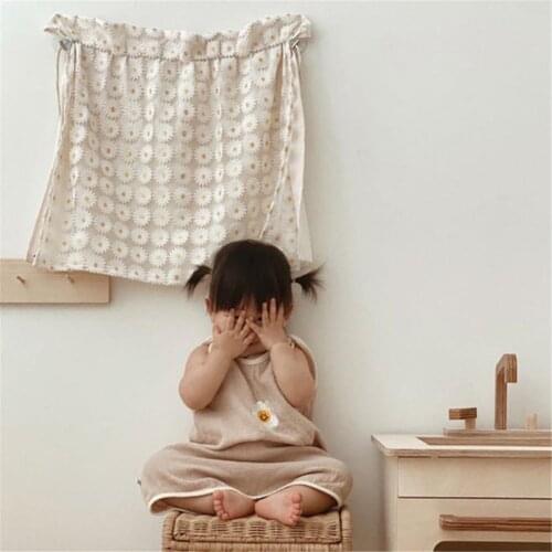 Nordic Style Marguerite Embroidery Small Curtain Shooting Prop Car Home Decor