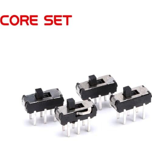 50PCS/Lot New Slide Switch 2 Position 6 Pin Toggle Switch For PCB DPDT Vertical Switch Lever Switchs