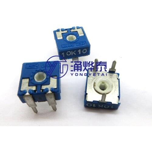 YYT 5PCS Adjustable resistance CA9MV10 horizontal hexagonal hole 4.7K 10K PT10 potentiometer