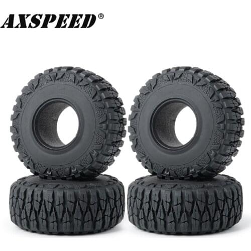 AXSPEED 1.9inch Rubber Tires with Foam Inserts 112*45mm for 1/10 RC Rock Crawler Car Axial Wraith 90018 Wheel Tyres