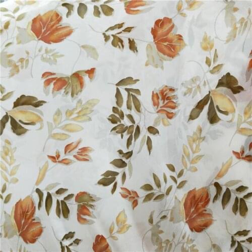 Chiffon ethnic flower vintage printed dress material dropping soft breathable scarf blouse DIY craft fabric 1 meter