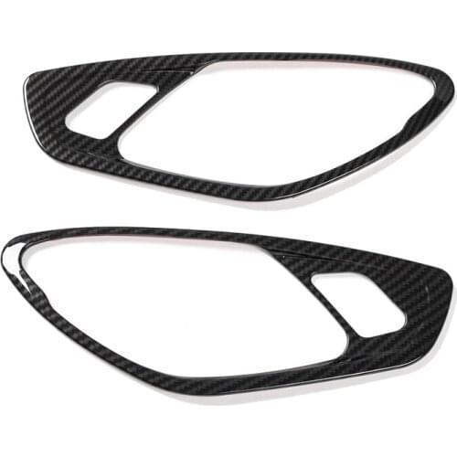Carbon Fiber Inner Inside Door Handle Frame Cover Trim for Chevrolet Camaro 2017+ Decoration Accessories