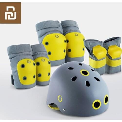 Youpin Xiaoxun Adjustable Kids Cycling Helmet Bike Sport Kneepad Elbow Knee Wrist Protective Safety Gear Mountain bike set