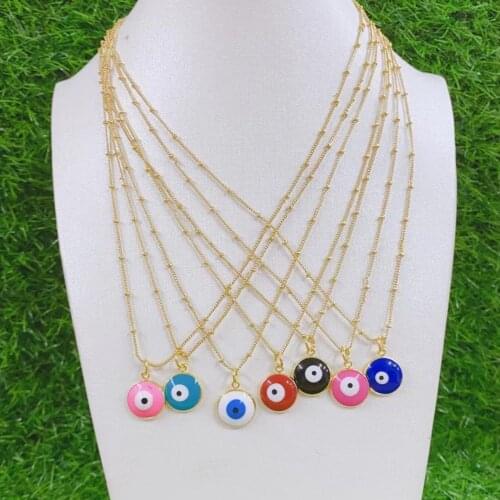 10PCS, New Fashion Turkish Evil Eye Necklace Pendant Choker For Women Clavicle Chain Neck Accessories Luck Jewelry Gift