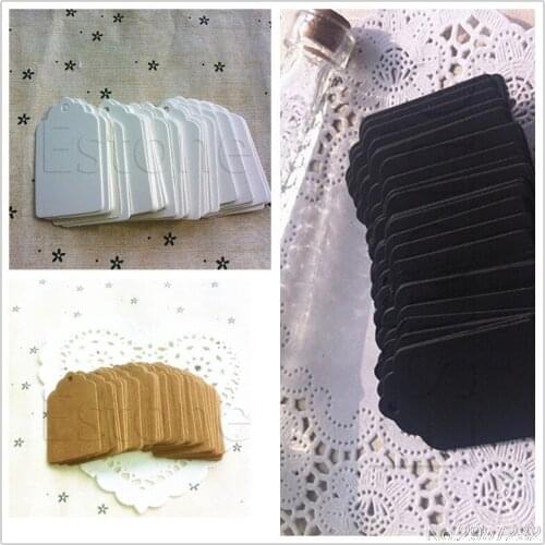 100pcs Brown Hand Draw Tags Blank Kraft Paper Marked Blank Card Labeled Card yy56