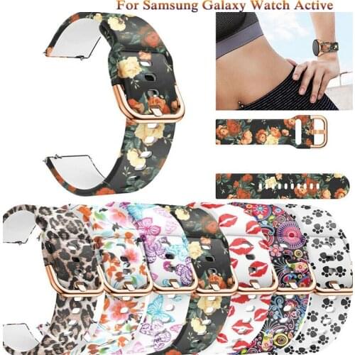 20mm Printing Silicone Watchbands for Samsung Galaxy Watch Active 42mm Gear Sport S2 fashion classic Bracelet Bands Strap Correa