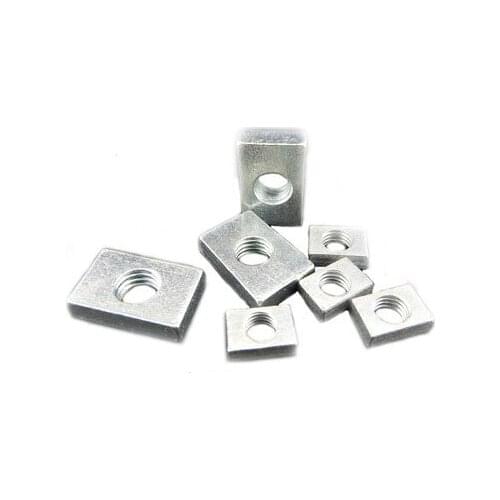 30pcs M4 rectangular iron nuts four corners lock quartet Aluminum fittings slider nut galvanized