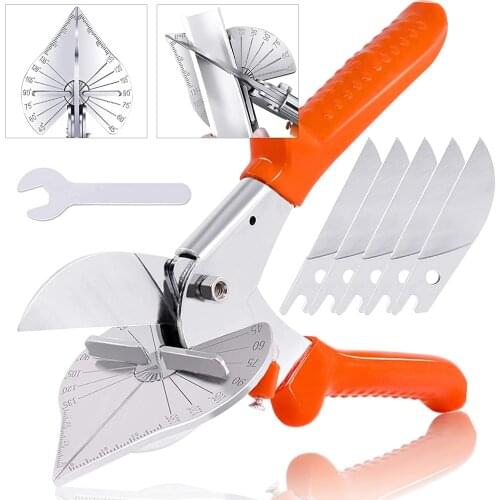 45 degree 90 degree edge angle Shear/multifunction angle scissors/wire slot cutter with 5 Replacement Blades and Spanner