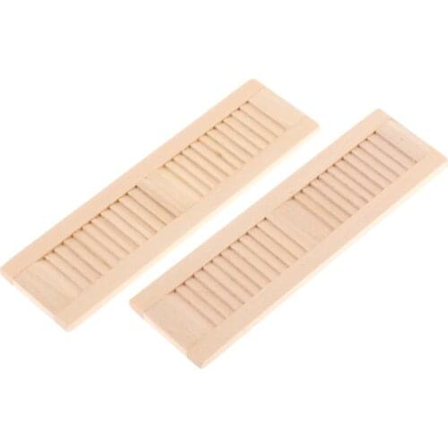 1:12 Dollhouse Miniature Wood Window shades Window decoration dolls accessory 2 pcs
