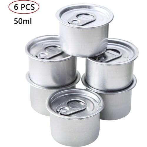 6 Tinplate Sealed Tin Can Leak Proof Self-Seal Canning with Ring Lid Food Gifts Storage Jars DIY Balm Lotion Organizer Container