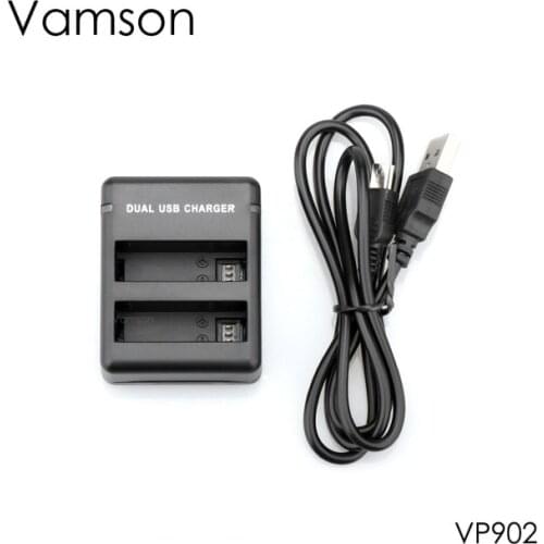 Vamsonfor GoPro Hero 4 Camera Accessories Dual Charger With USB Port Can Charge 2pcs AHDBT-401 Li-ion Battery VP902