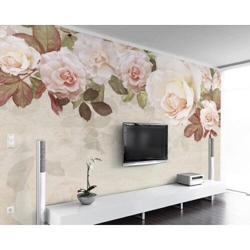 American garden rose 3d wallpaper mural papel de parede,living room sofa TV wall bedroom wall papers home decor cafe