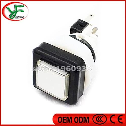 Free Shipping 27mm quadrate LED Illuminated Full Colors Push Button With MicroSwitch Master Arcade DIY kits Parts JAMMA MAME