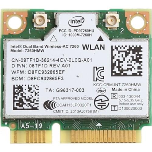 Dual Band Bluetooth 4.0 Wireless Mini PCI-E Card for intel 7260 AC DELL 7260HMW 831D