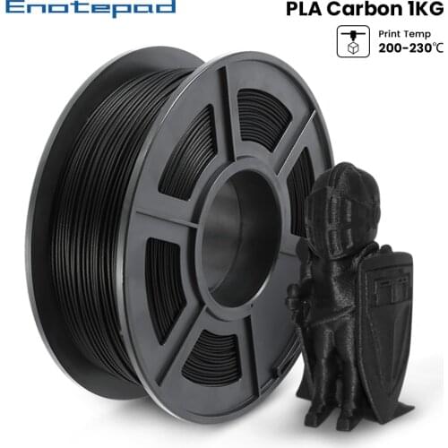 Enotepad PLA Carbon BLACK 1kg PLA Carbon Fiber 3D Printer Filament 1.75mm Tolerance+/-0.02mm For Kids Design Painting филамент