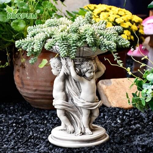 Florero De Cerámica Hecho A Mano Moderno Balcón Balcón Decoración De Jardín Suculenta Flor Plato De Lavabo Decoración De Ángel