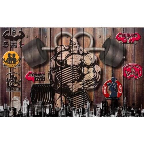 Custom photo wallpaper for walls 3 d Gym mural Retro nostalgic gym exercise sports sofa background wall papers home decoration