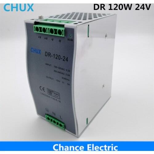 120w 24v Switching Power Supply Din Rail type Single Output DR120W-24V 5A Power Supplies for Led Strip
