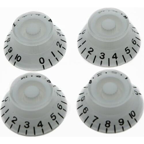 KAISH 4x White LP Guitar Speed Knobs Top Hat Bell Knobs Fits LP
