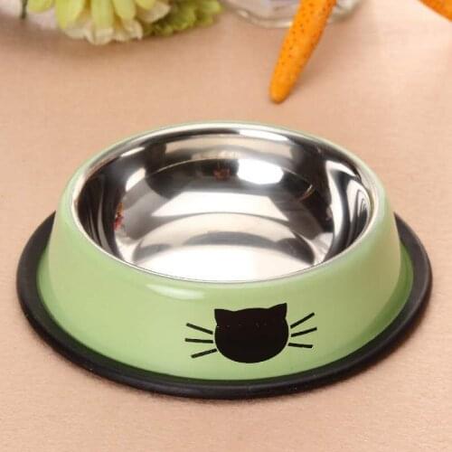 2 Pack Dog Cat Food Water Bowl Non Slip Stainless Steel Pet Drinking Feeding Dish Plate Food Bowl For Small Cat Dog Puppy Feeder