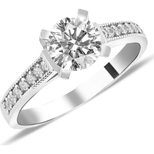 Fashion Crystal Engagement Ring for Women White Cubic Zirconia Real Sterling Silver Rings 2020 Wedding Trend Female Jewelry