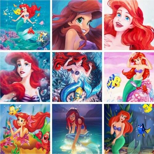 The Little Mermaid Ariel And LUCA 5D Diamond Painting Cross Stitch Kits Embroidery Handicraft Full Drill Mosaic Resin Home Decor