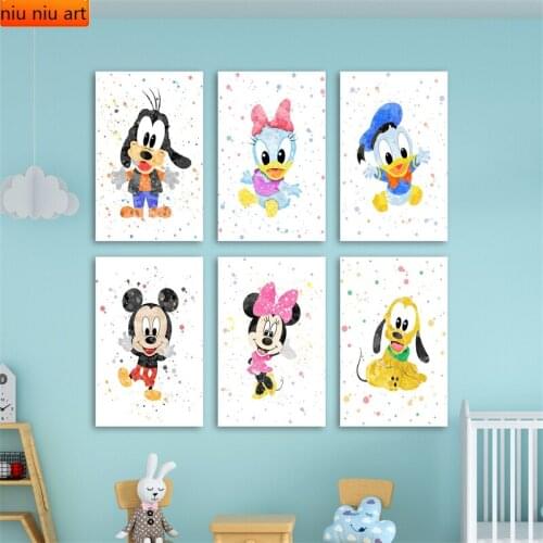 Disney Cartoon Mickey Mouse and Donald Duck Full Diamond Embroidery Diamond Mosaic Diamond Painting Cross Stitch Kits Home Decor