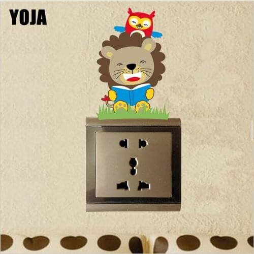 YOJA Interesting Owl Lion Decor Switch Wall Sticker Living Room Bedroom Colored Personalized 10SS0187