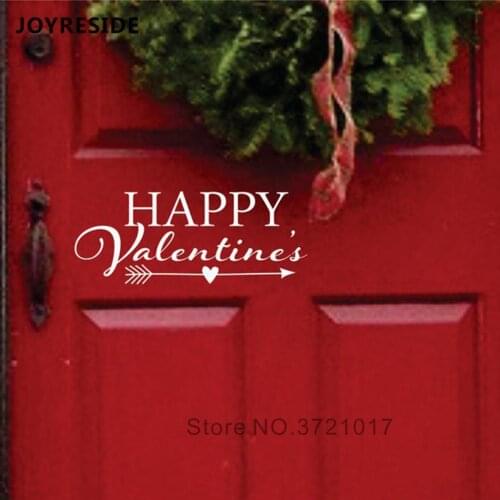 Happy Valentines Stickers Couples Love Door Decor Decals Home Valentines Day Decoration Vinyl Wall Stickers Design Loving M485