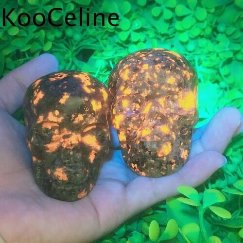 Natural Crystals Quartz Yooperlite Skull Stones Specimen Palm Energy Reiki Healing Home Aquarium Decoration Accessories Gemstone