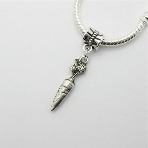 New 20pcs radish charm Big Hole bead European Pendant fit for Pandora style Bracelets Necklace DIY Metal Jewelry Making