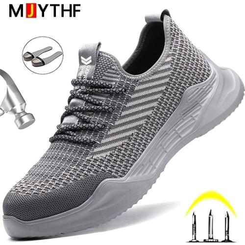 New Safety Shoes Men Indestructible Work Shoes Sneakers Male Work Boots Men Light Work Safety Shoes Comfort Security Shoes Male