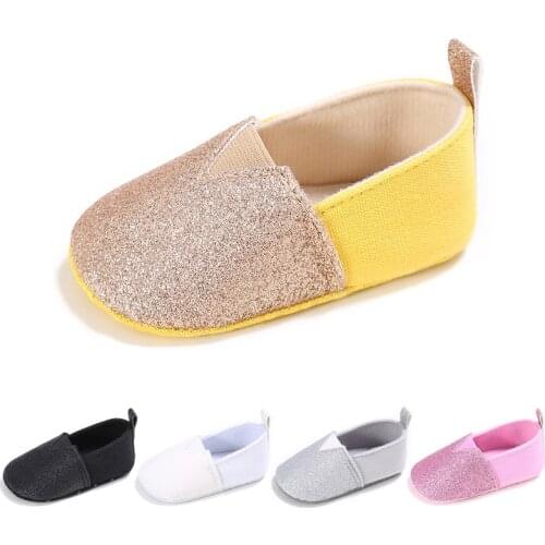 NEW HOT 5 Color Baby First Walkers New Soft Sole 0-18M Baby Girl sequins soft Kid Prewalker Toddler Antiskid Shoes