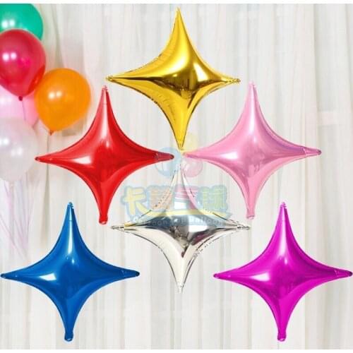 Wholesale 100pcs 26inch Four pointed star balloon foil globo wedding party festival supplies shining quadrangular star balloon