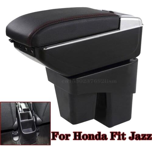 Armrest box For Honda Fit Jazz 2014-2020 2015 2016 2017 2018 2019 central Console Arm Store content box car styling