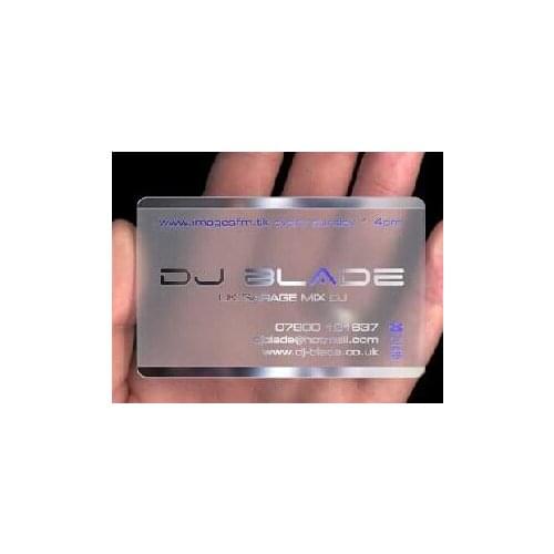 Transparent gold foil business card and smart card or RFID card supply