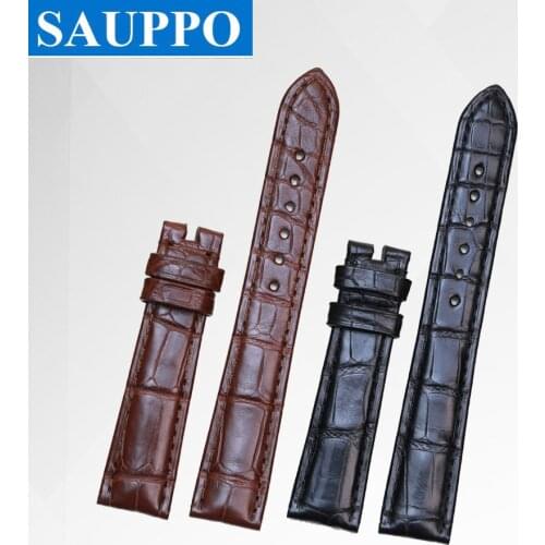 SAUPPO Crocodile Skin Leather Band with Bamboo Texture suitable for Tank Watchstrap Replacement for Women wristband 16mm