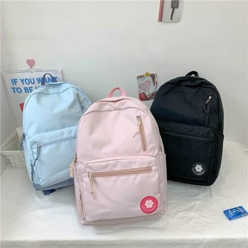 Fashion Womens Backpack Solid Color Anti-theft School Bag For Girls Large Capacity Oxford Waterproof Travel Backbags Scoolbags