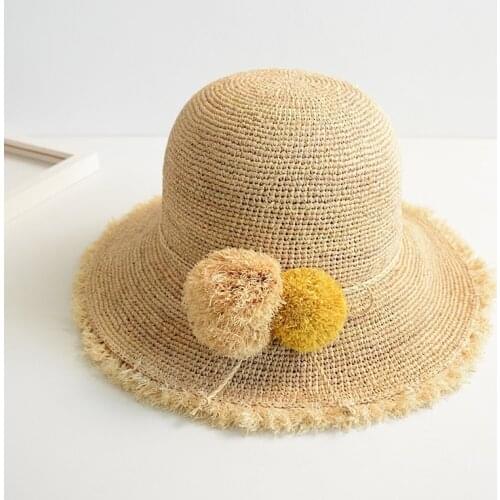 Wide brim hat Panama 2021 cap Retro Womens hat panama from the sun Straw hat Womens summer hat ladys hat Raffia sun shade hat