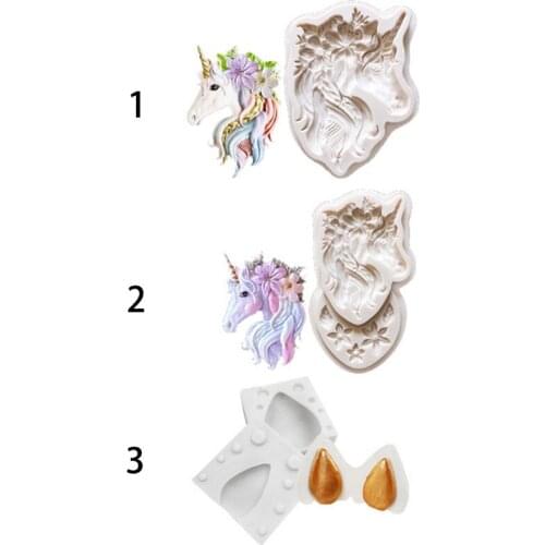DIY Unicorn Silicone Mold Fondant Mold Cake Decorating Tools Chocolate Gumpaste Mould Cookie Fondant Tools Baking Bakeware