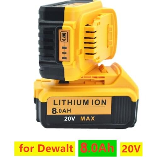 20V 8.0Ah MAX XR Battery power tool Replacement for DeWalt DCB184 DCB181 DCB182 DCB200 20V 6A 18Volt 20 v Battery