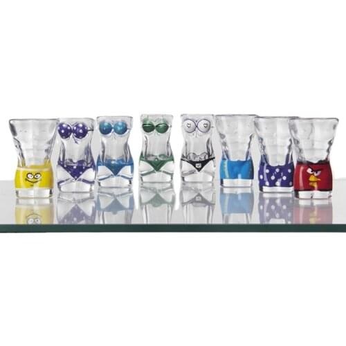 8 Style Valentines Day Shot Glass Gifts Human Body Art Bullet Small Glass Cup Creative Painting Vodka Strong Drinking Utensils