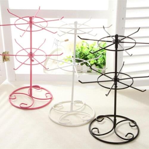 2-Tier Rotary Jewelry Stand Rack Earrings Necklace Ring Display Organizer Holder Detachable rotating durable jewelry rack