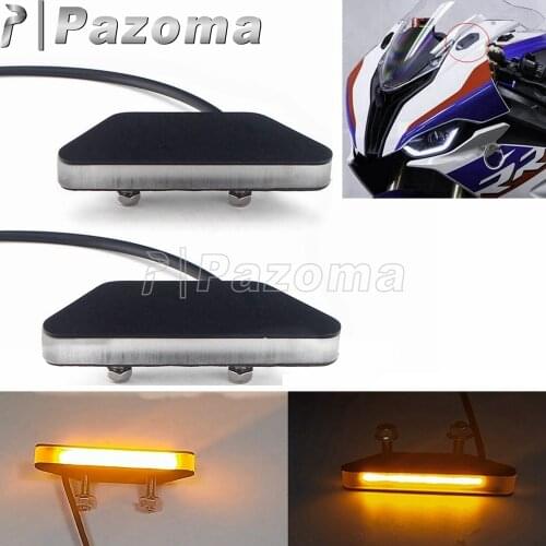 For BMW S1000RR Mirror Block Off Plates LED Signal Light Sport Motorcycle Blinker Amber Sequential Flowing Turn Signal Lamp 2020